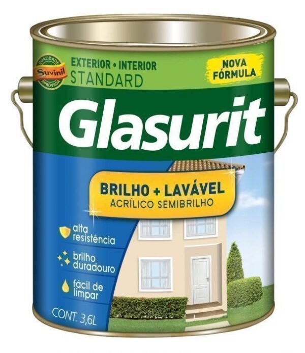 T STANDARD BRATINTA ACRÍLICO SEMI BRILHO GLASURINCO NEVE SUVINIL 3,6 LITROS